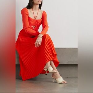 Gorgeous Self-Portrait halterneck pleated chiffon midi dress